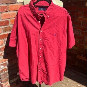 Ralph Lauren Men's Red Short Sleeve Button Down Size 2XB